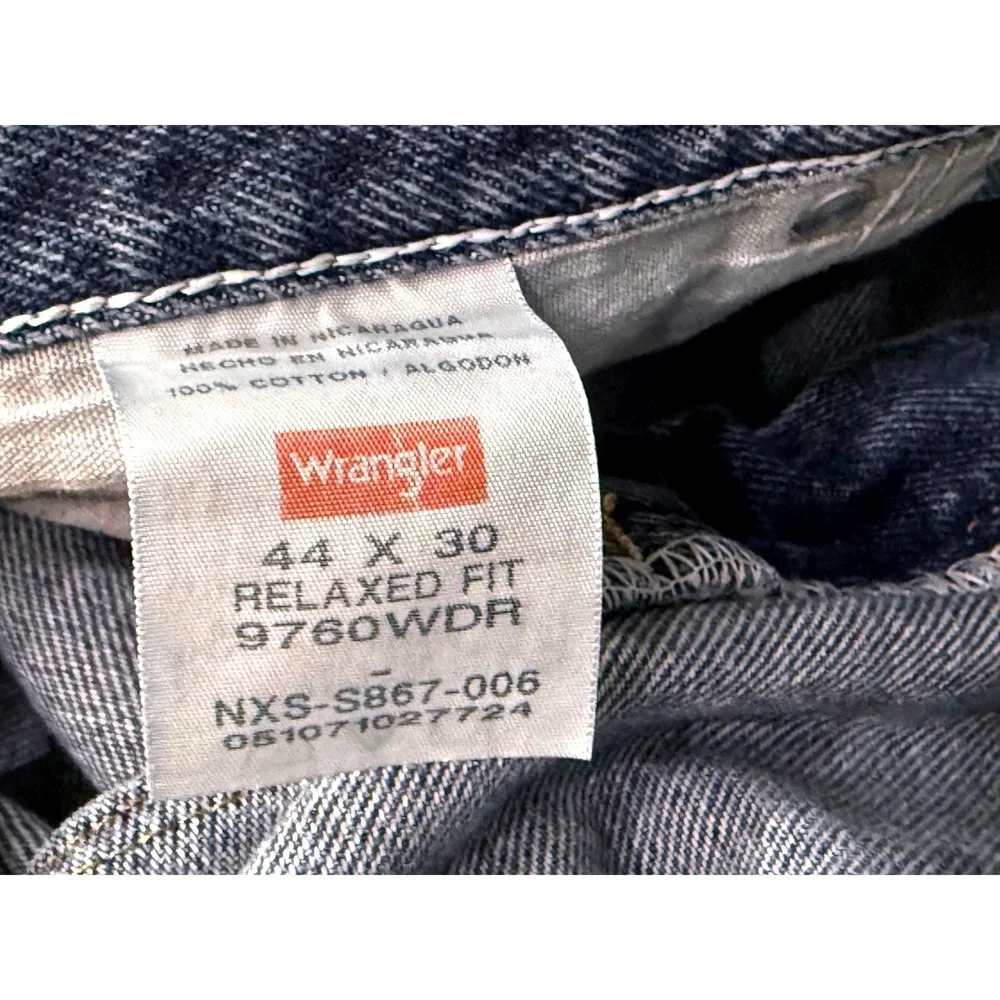 Wrangler Premium Quality Mens Straight Leg Blue Denim Jeans Medium Wash 44x30